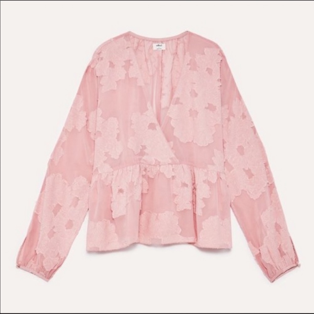 Aritzia Wilfred long sleeve peplum top